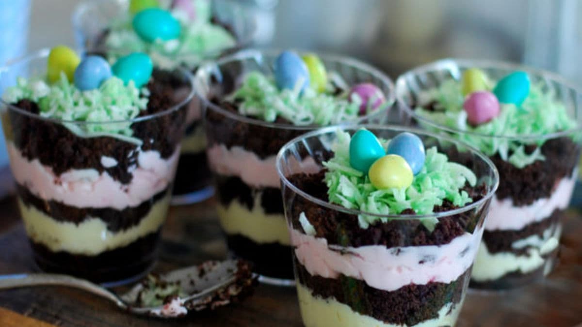 Gluten-Free Easter Lemon Raspberry Dirt Cups